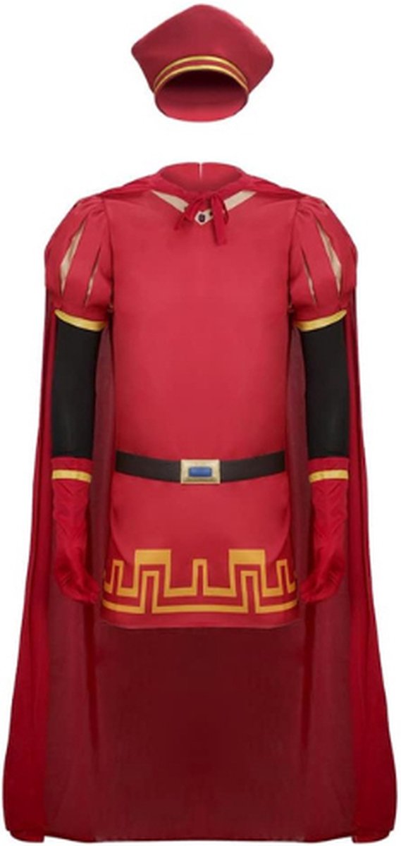 Shukqueen Herren Red Lord Halloween-Kostüme, Farquaad, Rollenspiel-Set