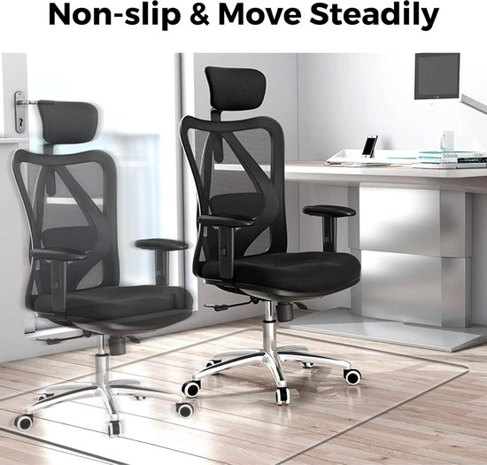 TLRGolf - Protecteur de sol - Tapis de chaise de bureau PVC - Pour Sols durs - 100x140cm - Transparent