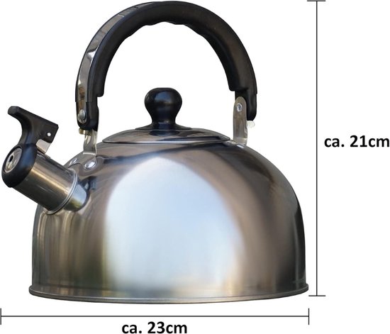 Bouilloire sifflante Equivera - Bouilloire sifflante à gaz - Bouilloires sifflantes - Bouilloire à eau de camping - Idéale pour le camping !