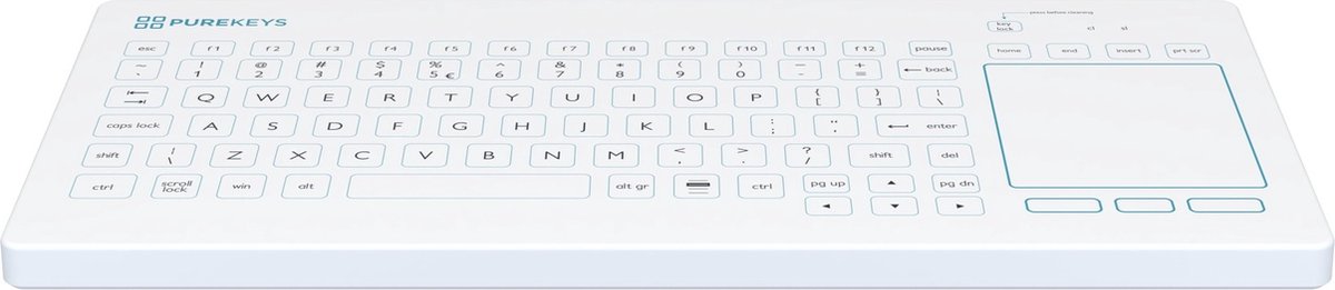 Purekeys medisch toetsenbord bedraad met touchpad
