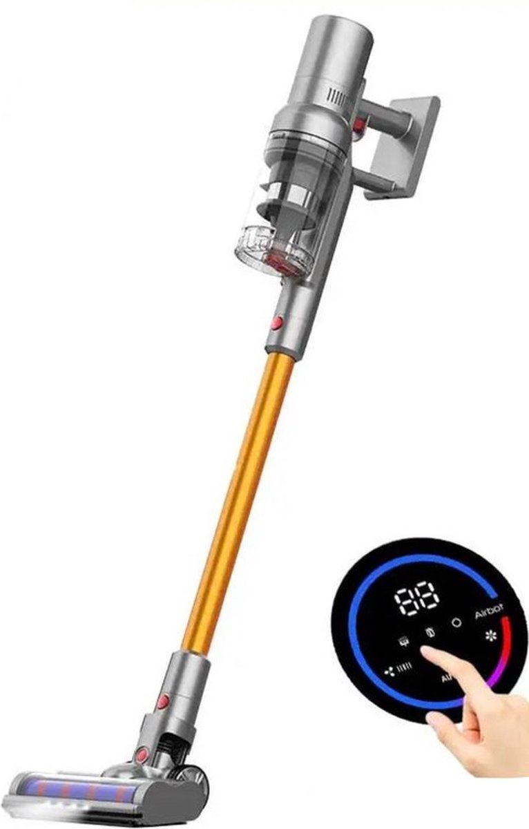 DoneMore® - snoerloze - steelsotfzuiger - handstofzuiger - LED touchscreen - slimme stofsensor - krachtige zuigkracht