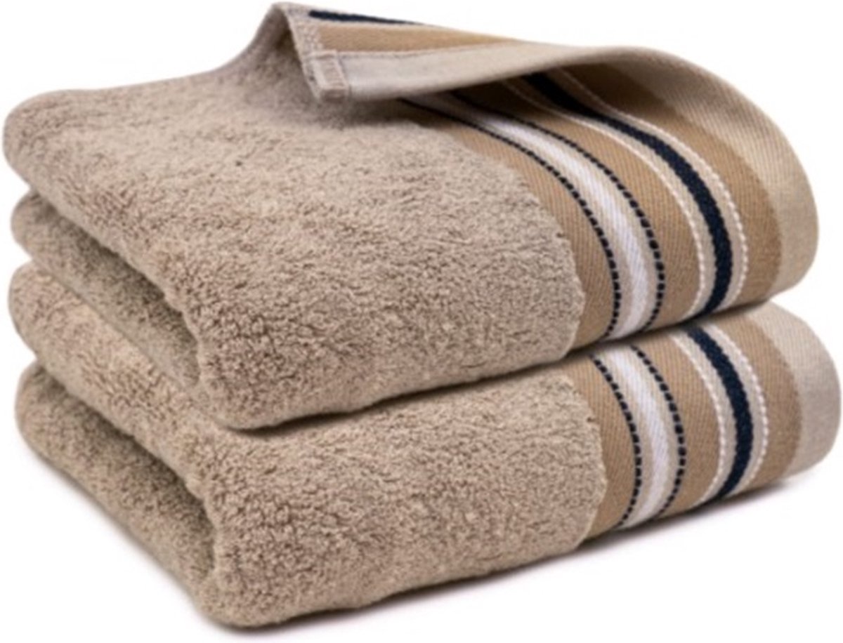 Bamboo Designer Hand Towel 40 X 60 CM- Royal Beige- Set of 2