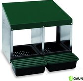 Bol.com Gaun Legnest 2 Compartimenten Plastic Vloer - Kippenhok - 53x52x43.5 cm Groen Aluminium aanbieding