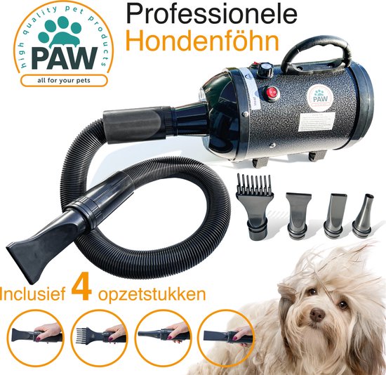 Professionele waterblazer voor honden - schoonhouden van de vacht - mooie vacht - zwart