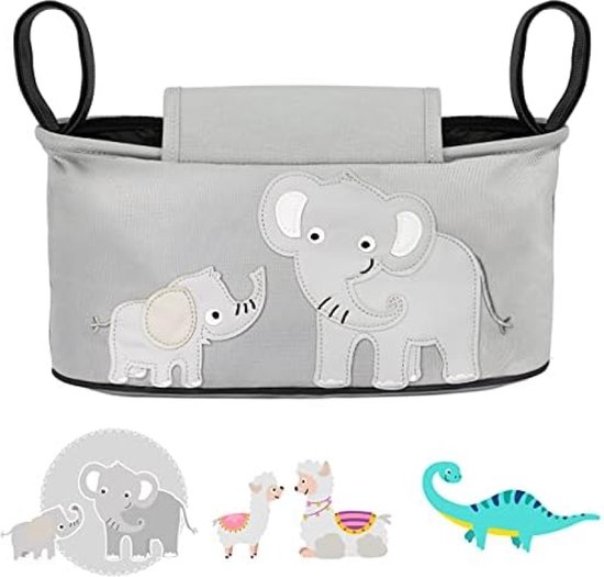 Universal Kinderwagen Tas - Stroller Organiser - Buggy Tas Organizer 32 X 16 X 185 Cm Multifunctioneel Opbergsysteem Zwart
