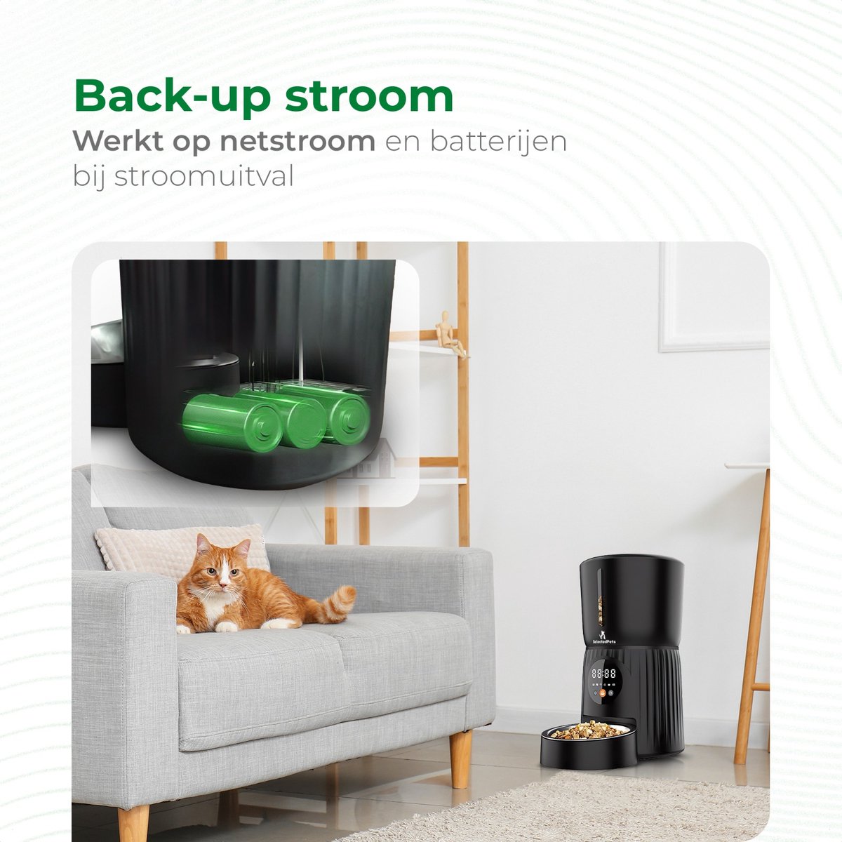 SelectedPets Automatische voerbak kat en hond 4L - Wifi Model - Voerautomaat kat - Zwart - Inclusief Nederlandse Handleiding thumbnail 5