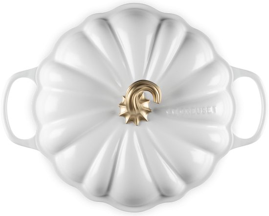 Le Creuset - Braadpan - Campagnard 28 cm - "Pompoen" - in Geëmailleerd Gietijzer - Wit