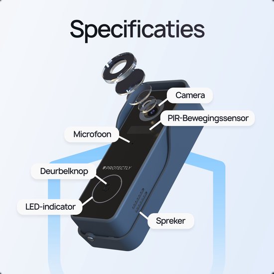 Sonnette vidéo intelligente sans fil Protectly® avec caméra - Sonnette sans fil - 2K Ultra HD - Geen abonnement - Incl. carillon sans fil - Incl. Carte SD de 64 Go