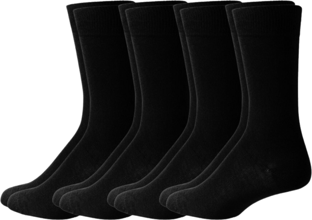 green-goose® Bamboe Sokken | 4 Paar | Maat 39 - 44 | Zwart | Duurzaam en Comfortabel | 95% Bamboe