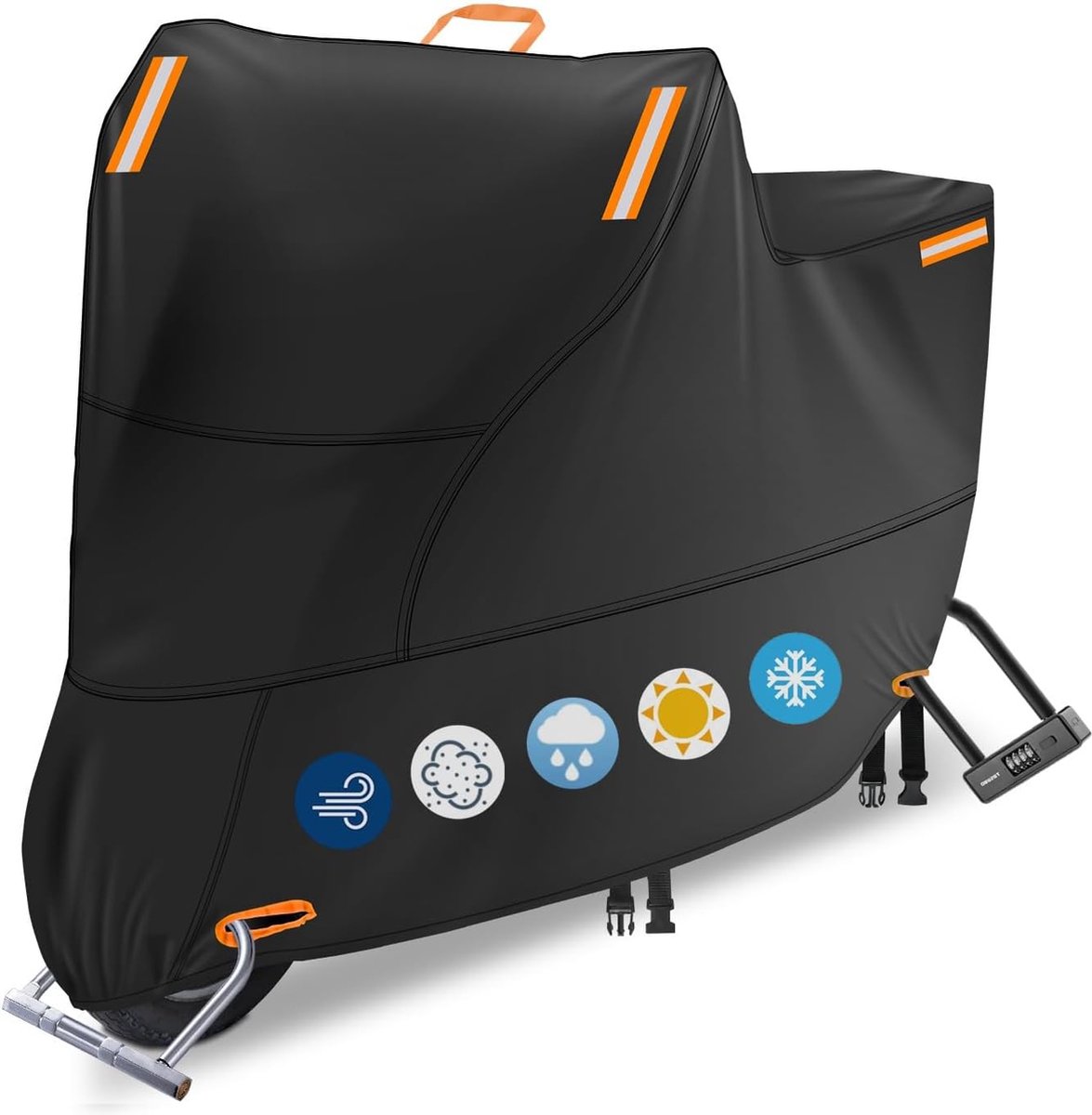 Solacis Motorhoes waterdicht buiten - Motorhoes - Waterdicht - Motorhoes voor buiten - Scooterhoes - Must have voor uw motor!