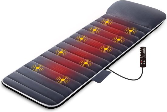 Foto: Massagekussen met warmte en 10 vibratiemotoren ontlasting lumbale wervelkolom en benen cadeaus mannen vrouwen massage matras