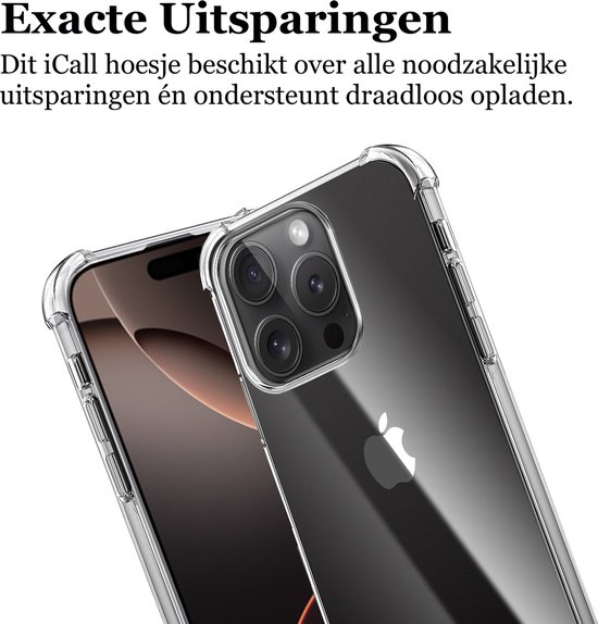 Coque adaptée pour iPhone 16 Pro Max - Protecteur d'écran Couverture Complète Glas & Appareil Photo - Antichoc Transparent avec Protège-coins Extra Coins