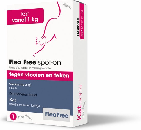 Flea Free Spot-On Anti Vlooiendruppels Kat vanaf 1 kg -