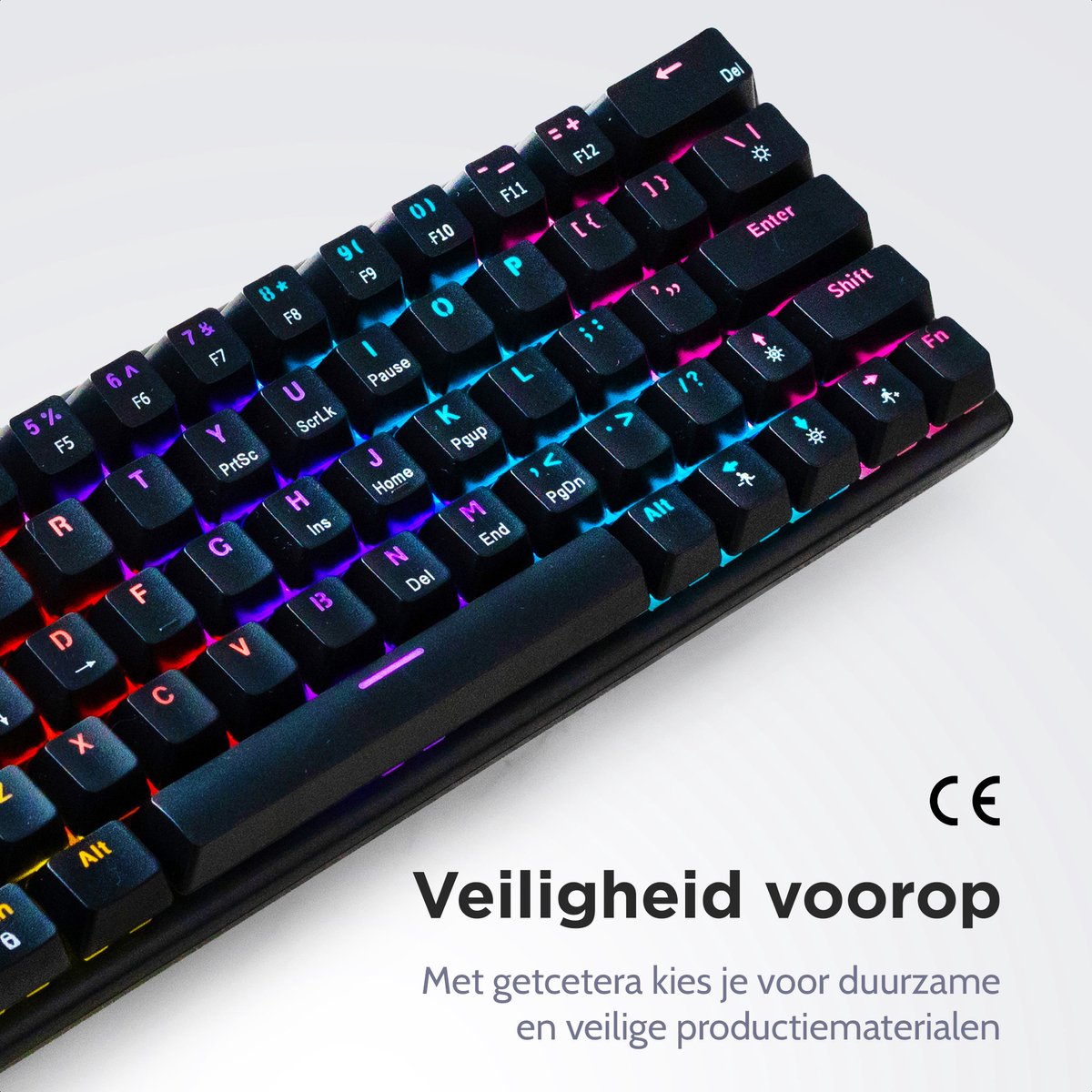 getcetera 60% Mechanisch Gaming Toetsenbord - Blue Switches - Zwart thumbnail 4