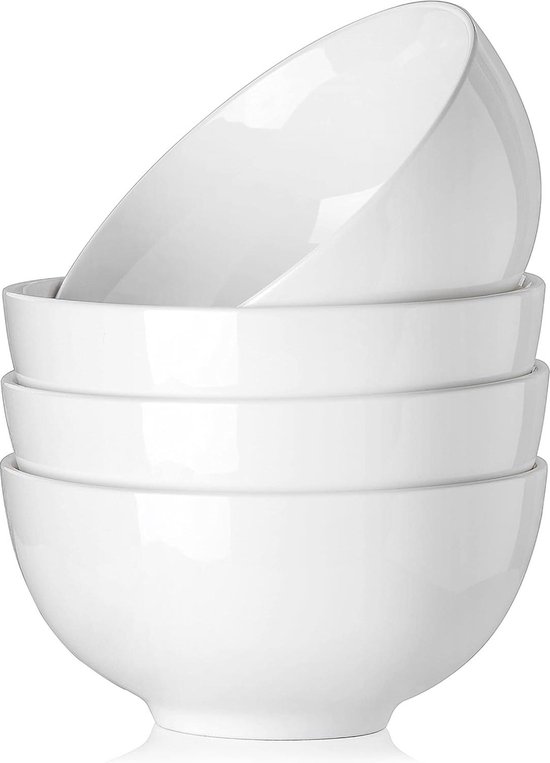 Ramen Bowl Porseleinen Mueslikommen Set 1350ml - Crèmewit - Salade Ramen Bowl Porseleinen Mueslikommen Set 1350ml - Crèmewit - Salade