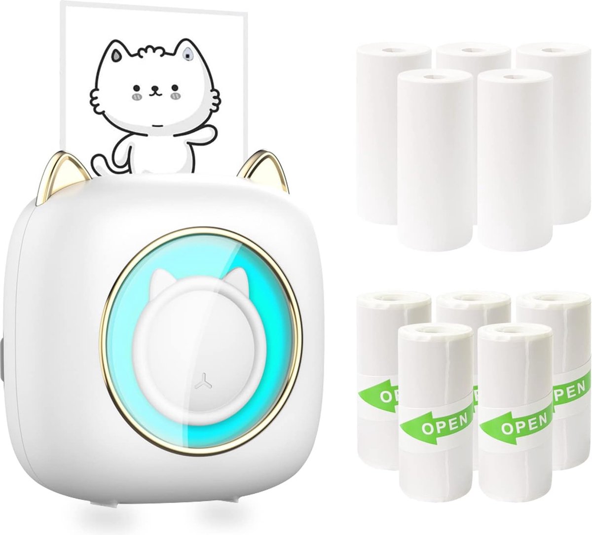 Draagbare Mini Bluetooth Thermische Printer voor iOS en Android met 10 Rollen Papier