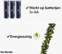 Nordlandia kerstguirlande die werkt op 3 AA-batterijen en energiezuinig is.