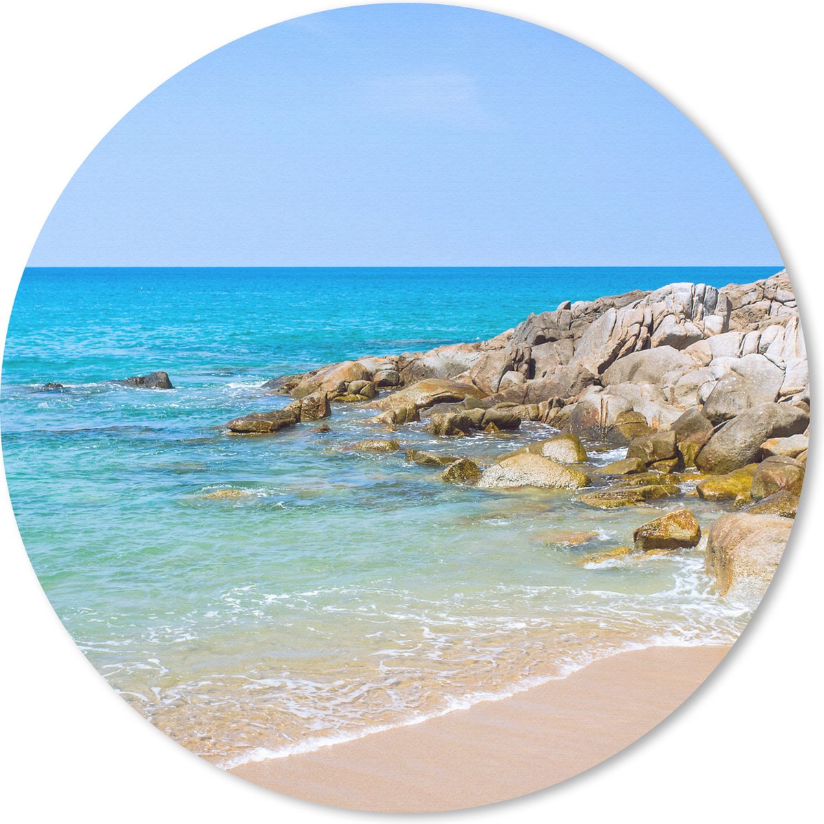 Muismat rond 40x40 cm - Mousepad Strand - Zee - Tropisch - Zomer - Ronde muismatten