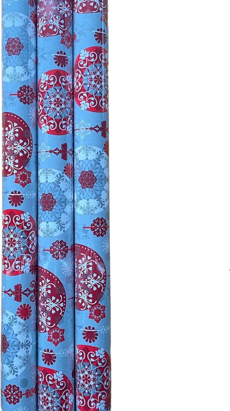 CADEAUX FESTIFS Papier d'emballage – Papier cadeau – 300 x 70 cm – 3 rouleaux – Noël – Emballage cadeau de Luxe – Coloré