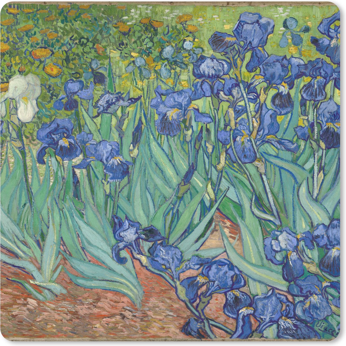 Muismat 20x20 cm - Mousepad Irissen - Vincent van Gogh - Muismatten