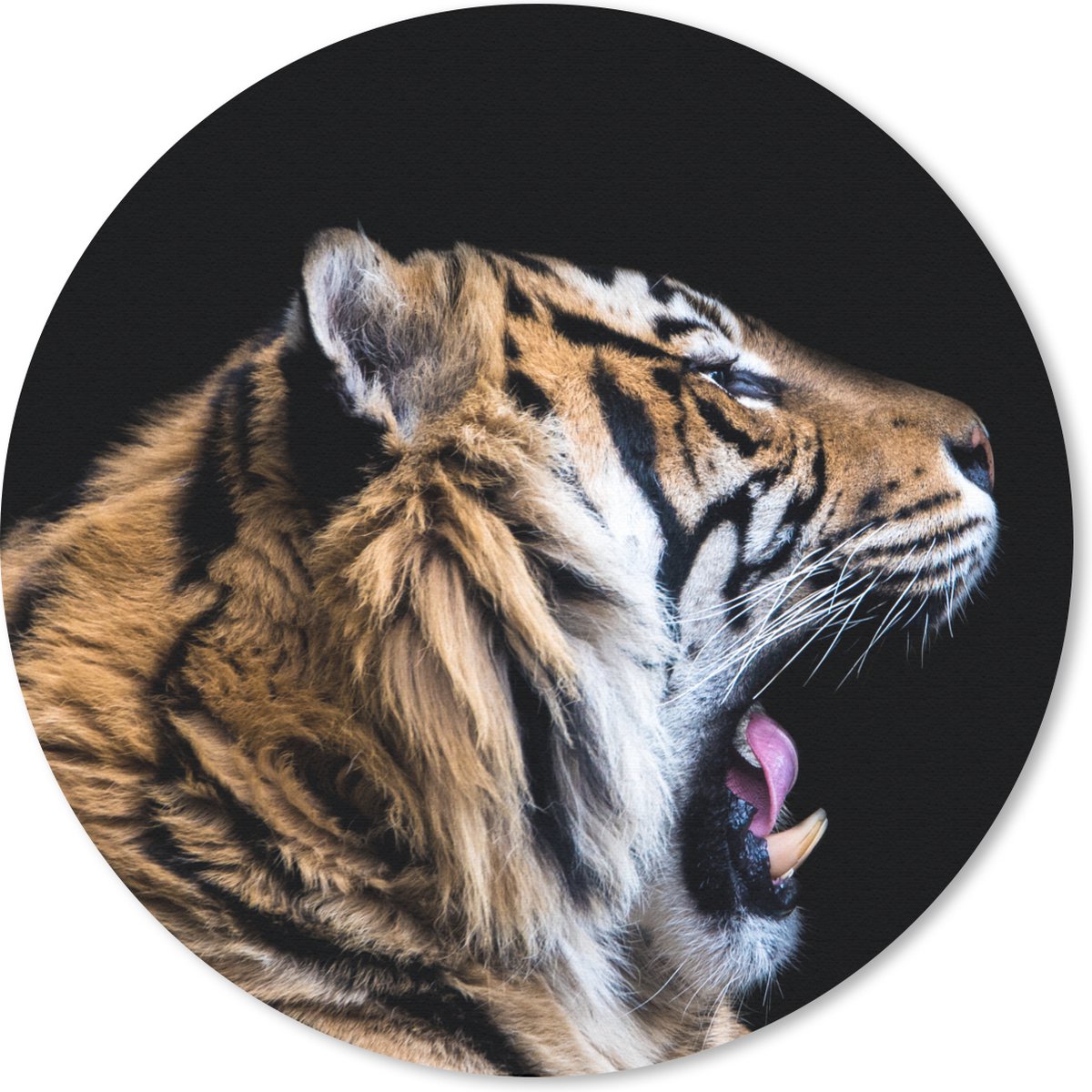 Muismat rond 30x30 cm - Mousepad Tijger - Dieren - Portret - Ronde muismatten