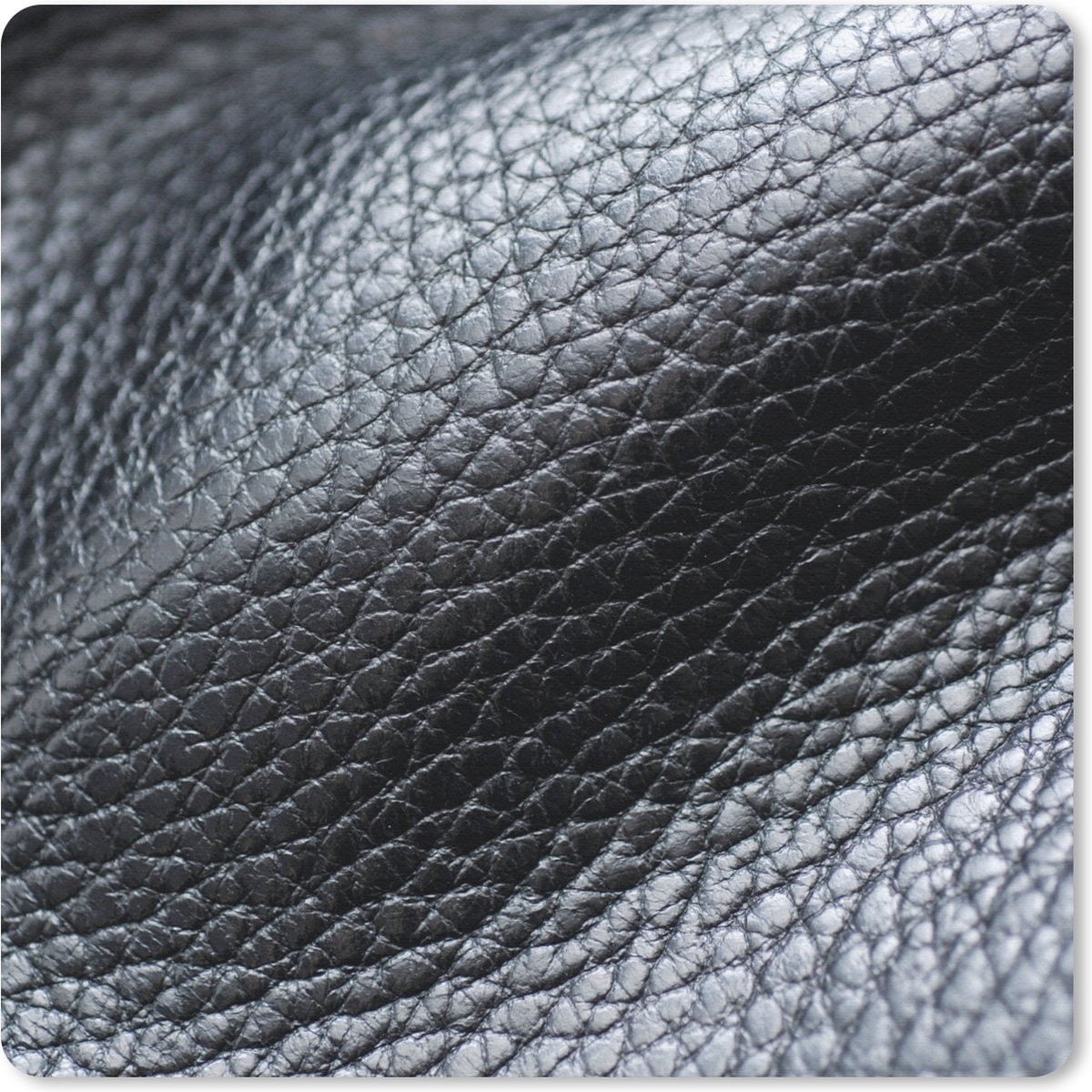 Muismat 30x30 cm - Mousepad Leer - Structuur - Zwart - Licht - Muismatten