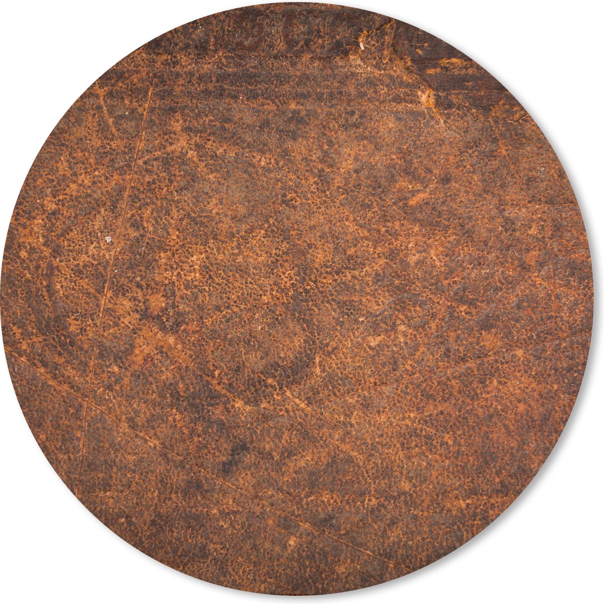 Muismat rond 20x20 cm - Mousepad Leer - Structuur - Bruin - Oranje - Ronde muismatten