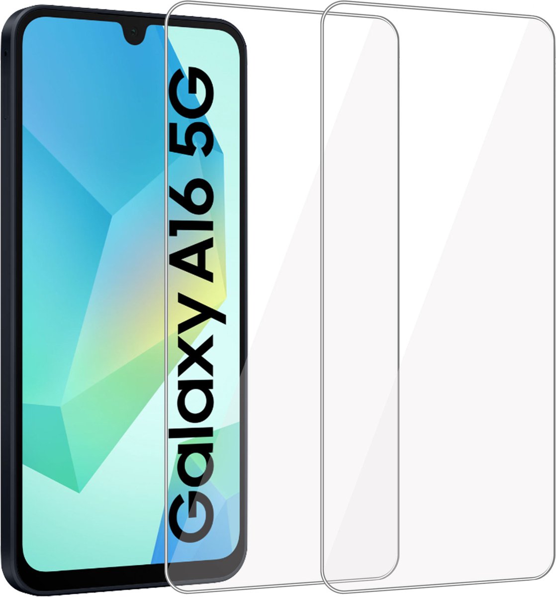 2x Geschikt voor Samsung Galaxy A16 5G - Screenprotector - Beschermglas - GuardCover
