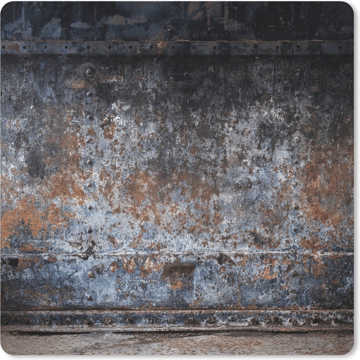 Muismat 30x30 cm - Mousepad IJzer - Vintage - Roest print - Grijs - Bruin - Abstract - Muismatten