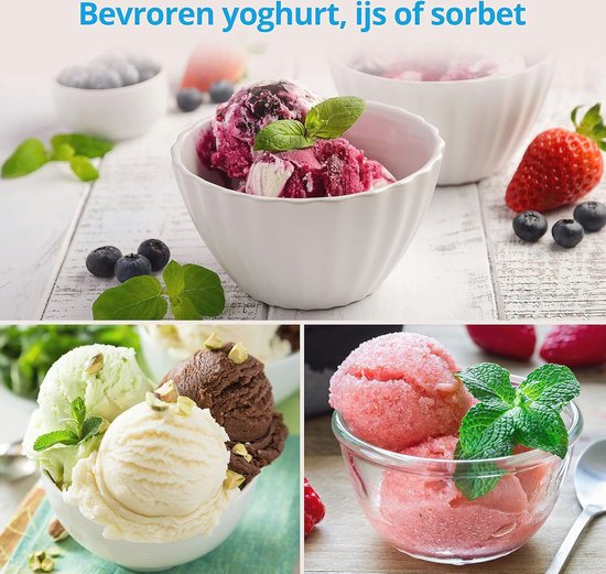 Zelfkoelende IJsmachine met Compressor - 2 Liter Capaciteit voor IJs, Sorbet en Bevroren Yoghurt — afbeelding 3