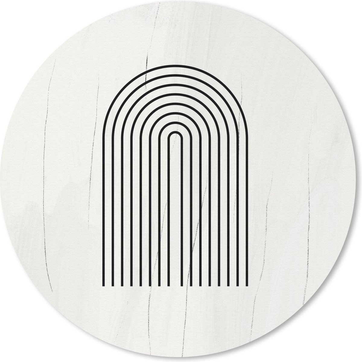 Muismat rond 30x30 cm - Mousepad Kunst - Boog - Zwart - Wit - Ronde muismatten