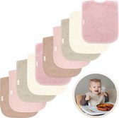Funnies Slabbetjes 10-Pack Roze Tinten - Set van 10 Zachte Slabbertjes - Grote Slabbers - Kwijldoekjes voor Baby’s en Kinderen - Absorberend, Zacht en Makkelijk Wasbaar - Perfect voor Voeden, Kwijlen en Bescherming van Kleding
