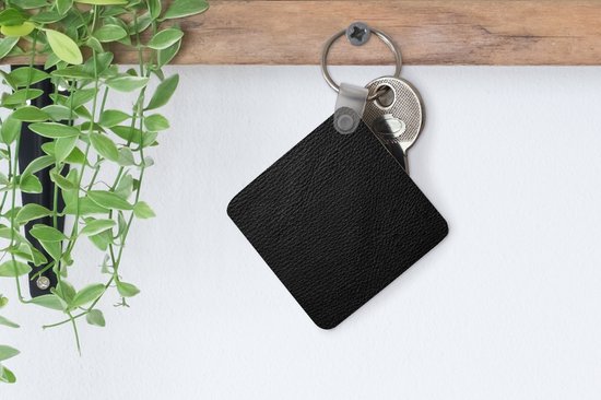 Porte-clés - Cuir - Cuir - Aspect cuir - Zwart - Grijs - Imprimé - Plastique