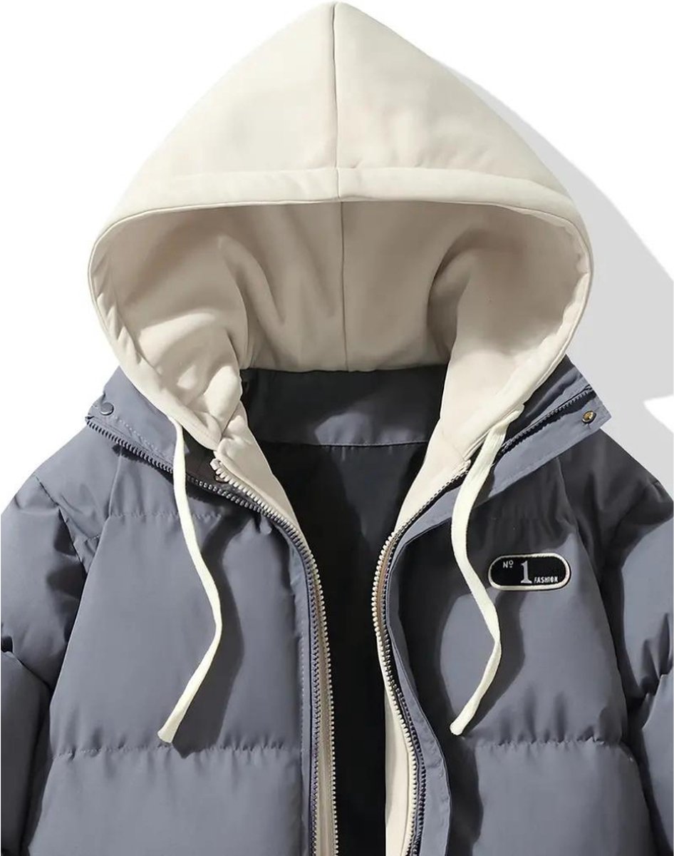 Livano Winterjas Parka Heren Winter Jas Volwassen Stijlvol Met Capuchon Gewatteerde Jas Grijs