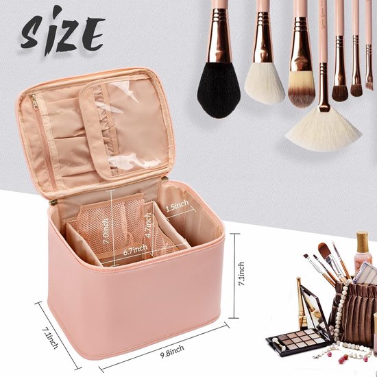 Selbro ® Organisateur de cosmétiques spacieux et élégant pour les Voyages et une utilisation quotidienne avec poignée pratique