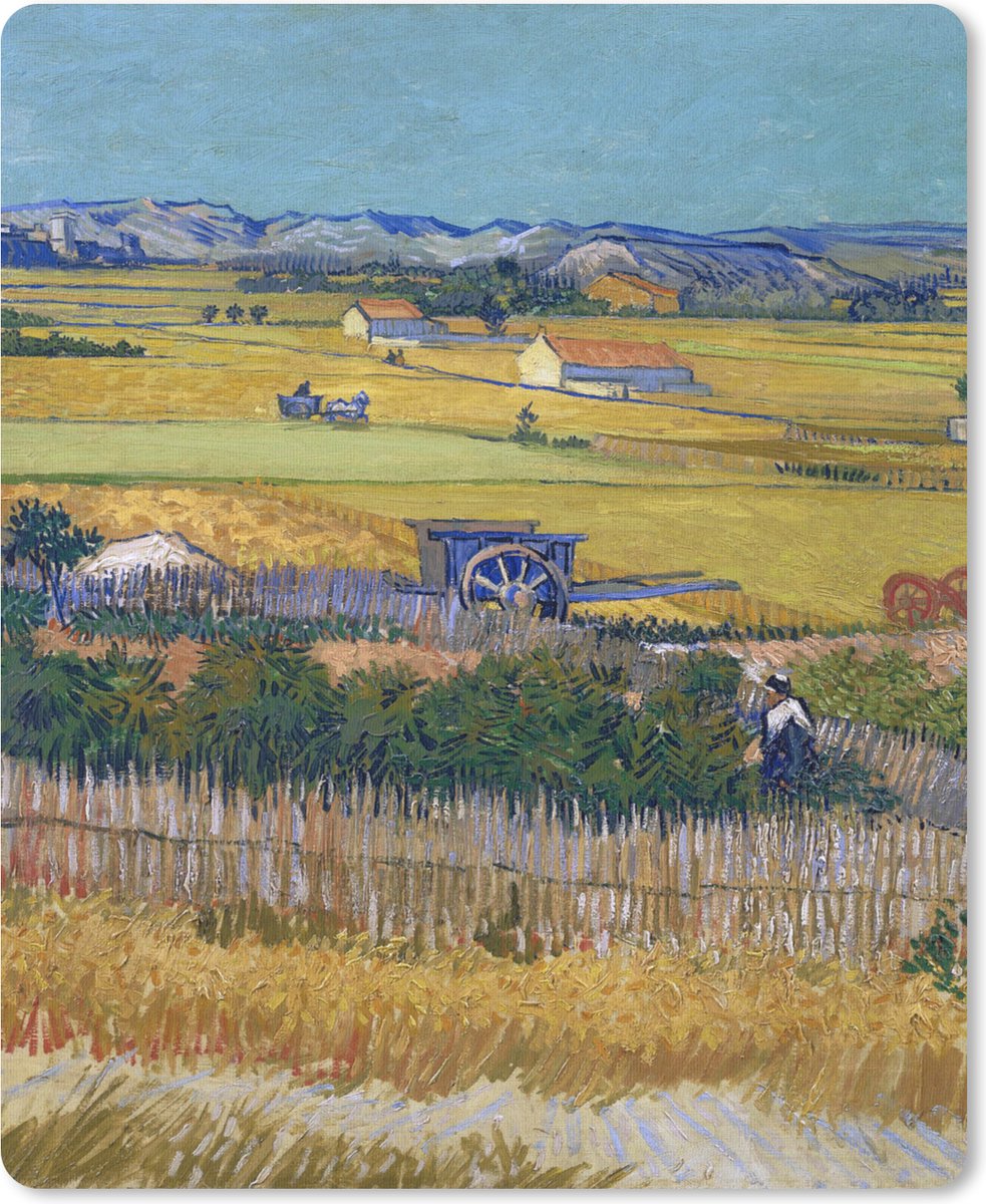 Muismat 19x23 cm - Mousepad De oogst - Vincent van Gogh - Muismatten
