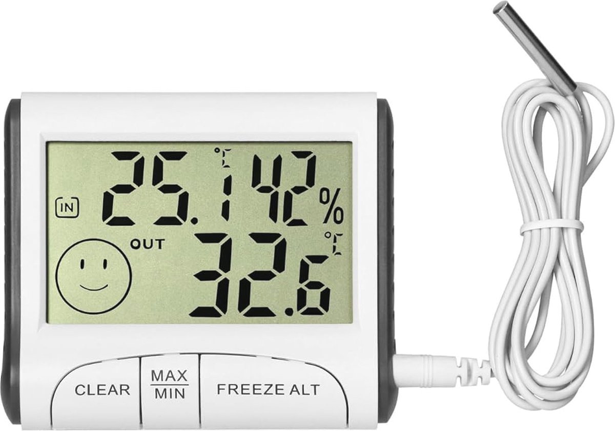 Multifunctioneel Weerstation met Draadloze Buitensensor - Geavanceerd Temperatuur- en Vochtigheidsmonitor