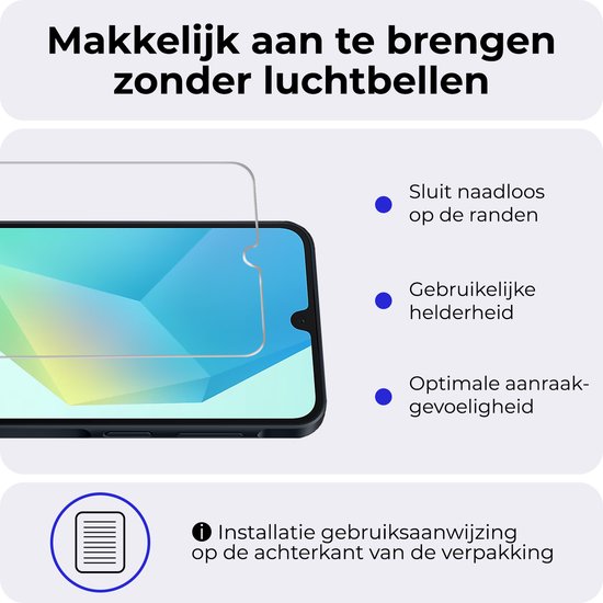Protecteur d'écran adapté pour Samsung A16 Protecteur d'écran Glas Trempé Tempered Glass - Protecteur d'écran adapté pour Samsung Galaxy A16 Protecteur d'écran Couverture d'écran - 2 PACK