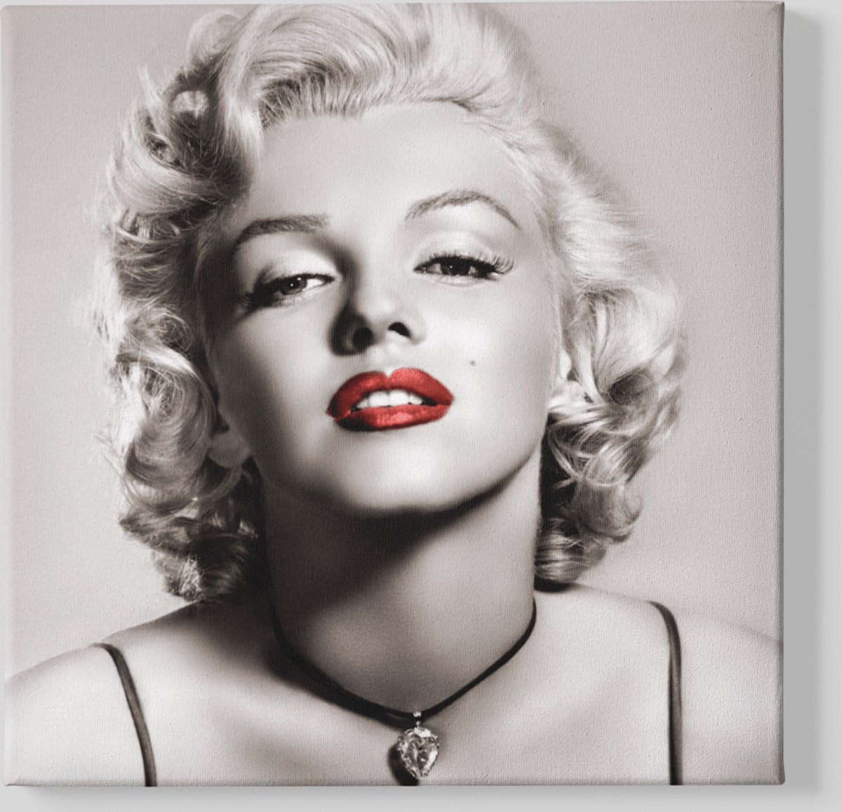 Trendex Global Canvas Schilderij - Marilyn Monroe - 60x60x2 cm Grijs