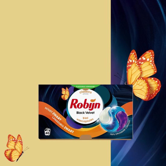 Robijn Wasmiddel - 3-in-1 Wascapsules - Black Velvet - 3 x 40 stuks - 120 Wasbeurten - Voordeelverpakking