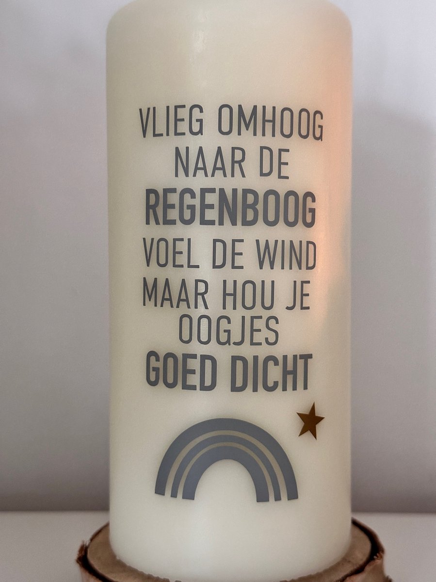 Kaars - Troostkaars - Regenboog .... - Uitvaart - Kind - Herdenkingskaars - AF-TK29-154VRG