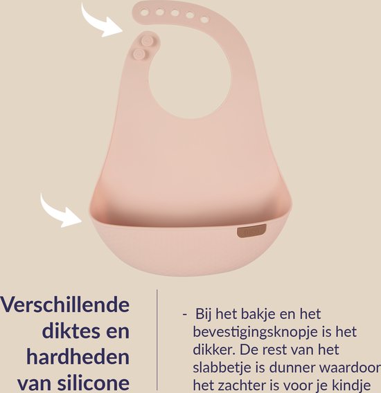 Difrax LOVI - Slabbetje van Siliconen - Lichtroze - Ergonomische pasvorm - Extra breed aan de onderkant van Difrax LOVI — afbeelding 3