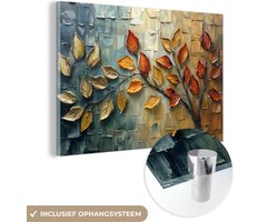 MuchoWow® Peinture sur verre 60x40 cm - Peinture sur verre acrylique - Arbre - Abstrait - Nature - Art - Photo sur verre - Décoration murale salon - Décoration murale chambre - Peintures