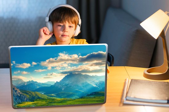 Laptop sticker - 15.6 inch - Alpen - Zon - Natuur - 36x27,5cm - Laptopstickers - Laptop skin - Cover