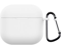 Telestore - hoesje geschikt voor AirPods 4 soft case cover - wit - TPU hoesje Beschermhoes - AirPods 4 Cover - AirPods 4 hoesje - Geschikt voor Apple Airpods 4 - gel hoesje met sleutelhanger