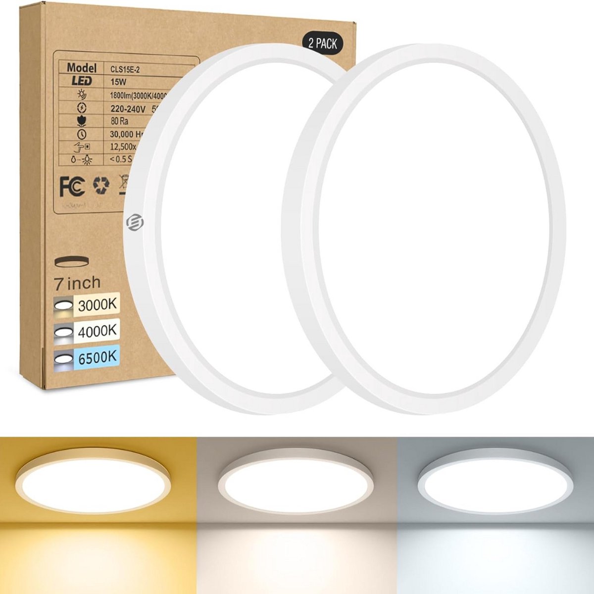 Equivera Plafonaire Lamp - Lamp - Plafond Lamp - Plafonnaire Lamp - Plafondlamp wit