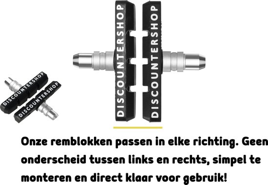 Fiets Remblokken Set - 4 Paar (8 Stuks) Universele V Remblokjes 70mm - Geschikt voor Mountainbike, Stadsfiets, Vouwfiets en Tourfiets van Fiets. — afbeelding 5