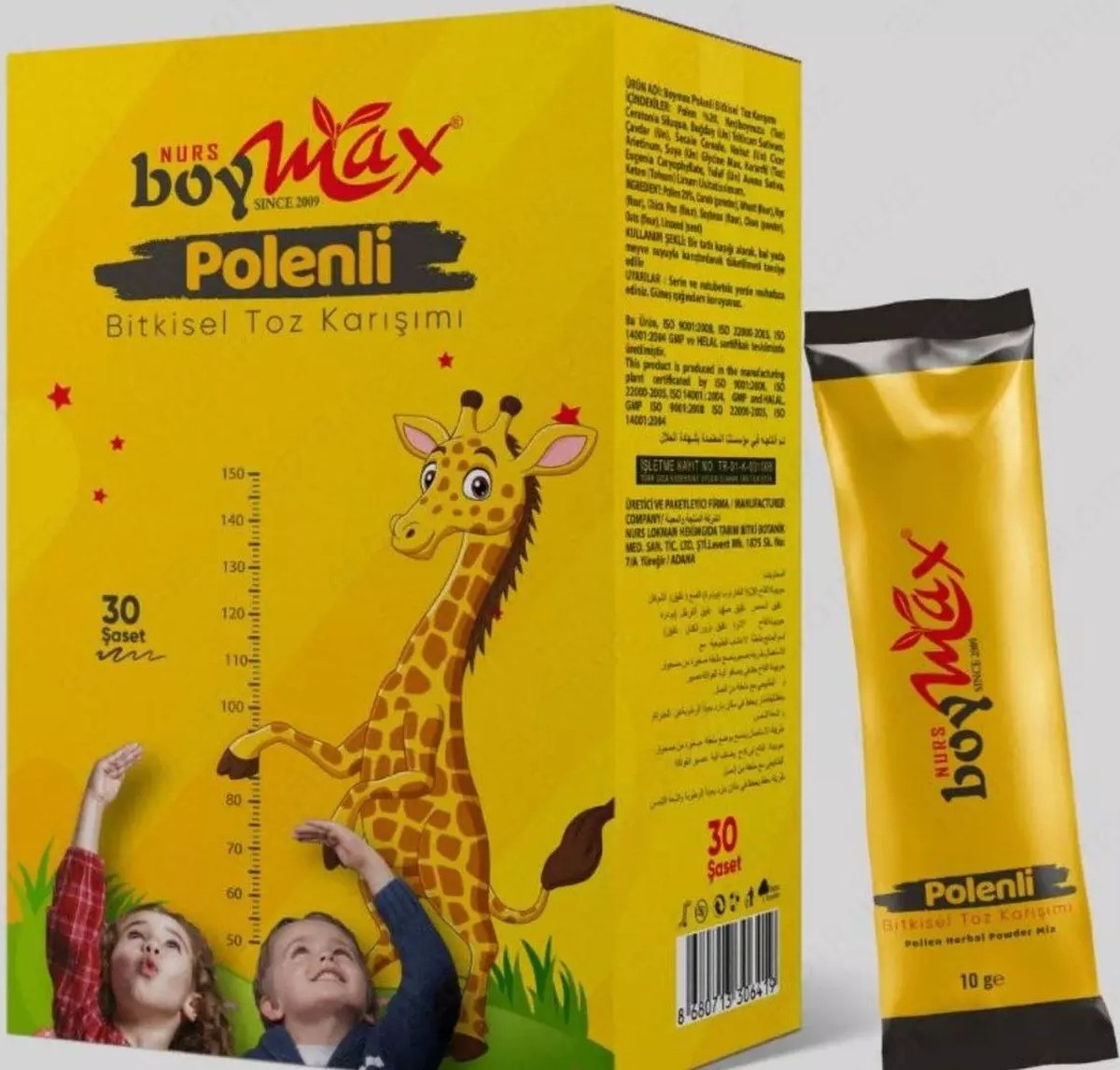 Goedkoopste BOYMAX! Groeimiddel voor kinderen en tieners t/m 22 Jaar | MULTIVITAMINEN | Helpt bij groeispurt | 100 Natuurlijke ingrediënten | 30 Sachets