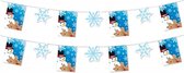 Guirlande thème après ski/hiver - 2x - 300 cm - papier - flocons de neige - décorations/articles de fête - ignifuge