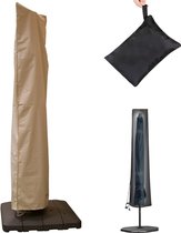 Parasolhoes - 190×50×30cm - Staande Parasol - Stevig & Duurzaam - Waterdichte Parasolhoes 600D - Met Rits, Trekkoord En Opberghoes - Waterdichte / Stofdicht / Weerbestendig - Khaki - Voor Zweefparasol En Staande Parasol